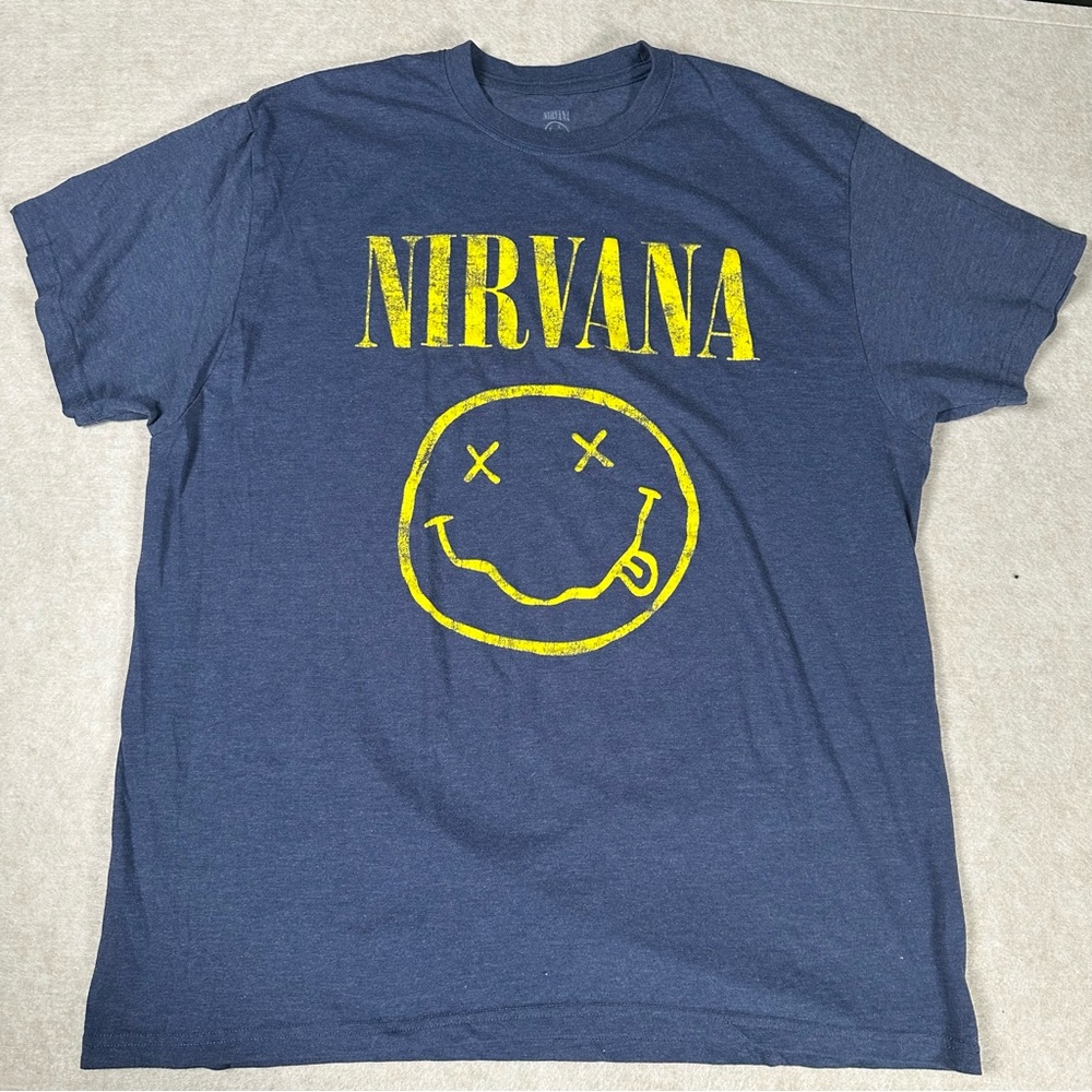 Nirvana Official Smiley Face T-Shirt | Band Logo Tee 2XL - Picture 2 of 4